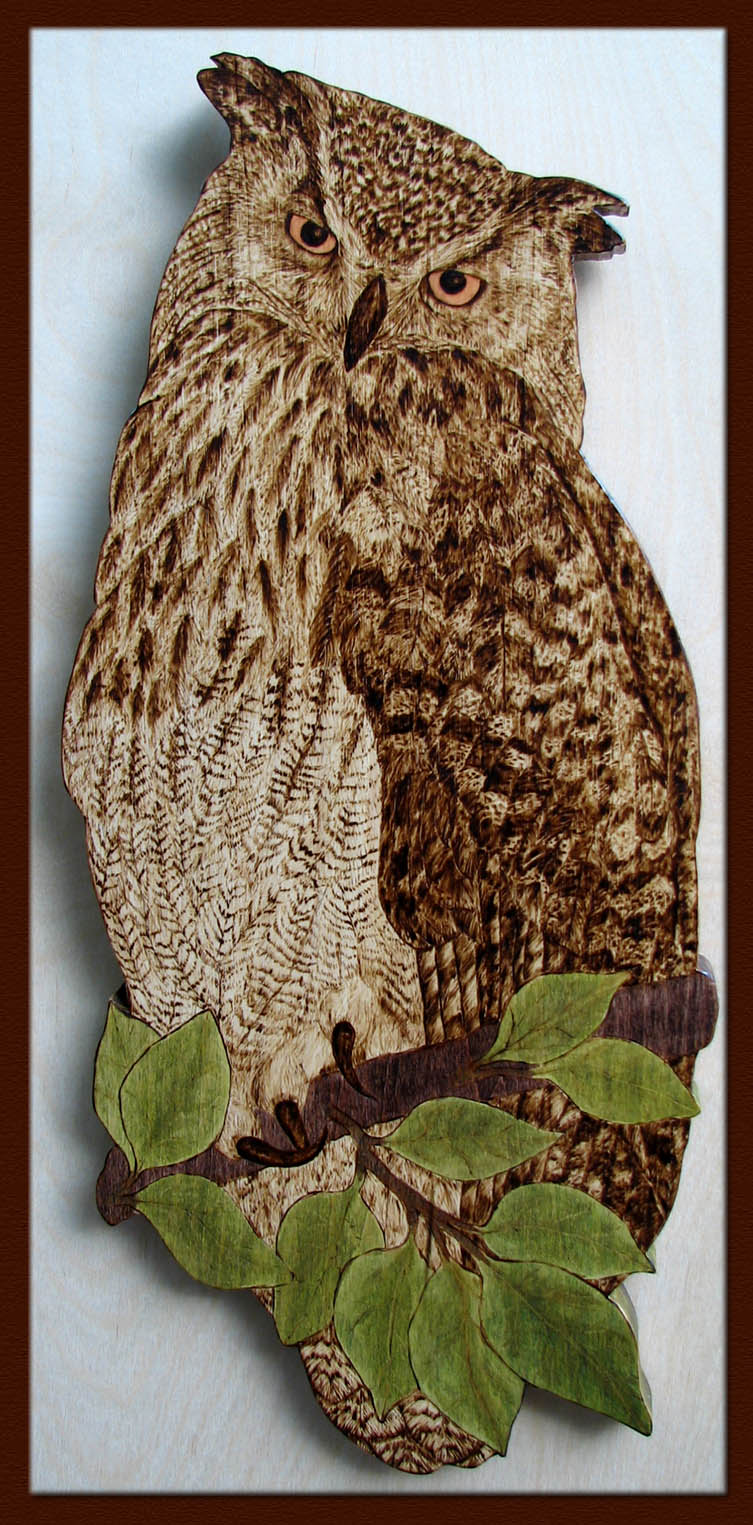 eagle owl tanja sova pyrography